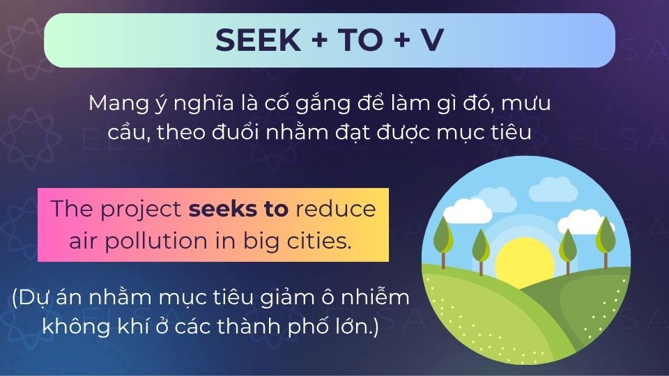 Câu ví dụ seek to