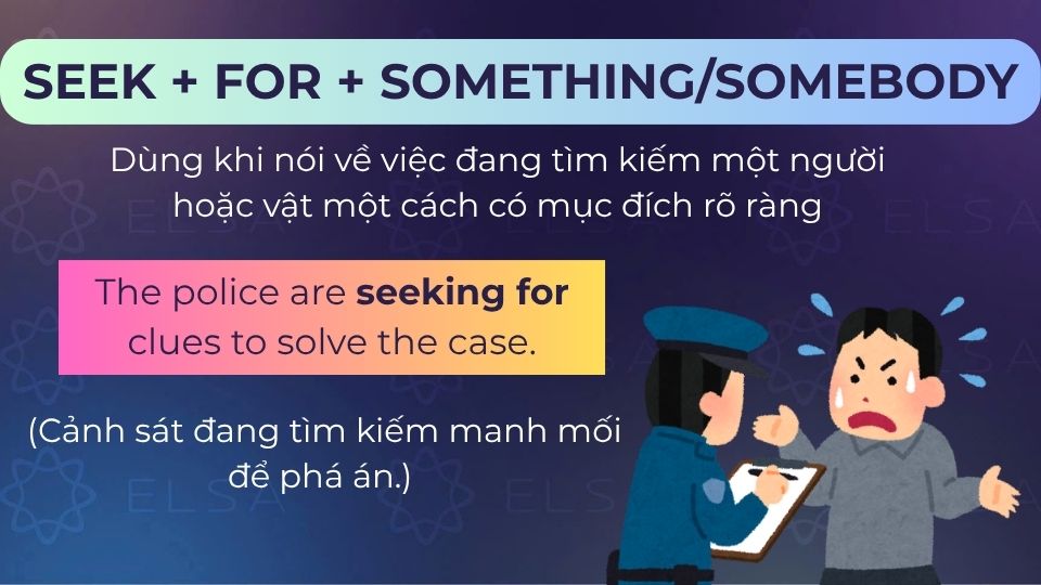 Câu ví dụ seek for