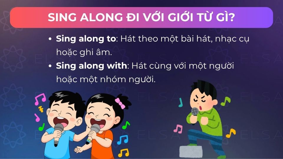 2 giới từ thường đi với sing along