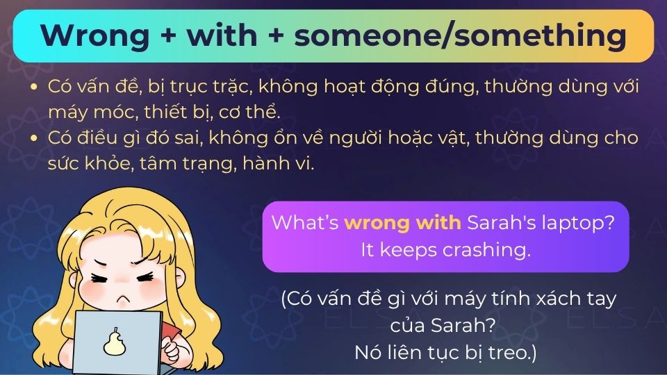 Câu ví dụ wrong with
