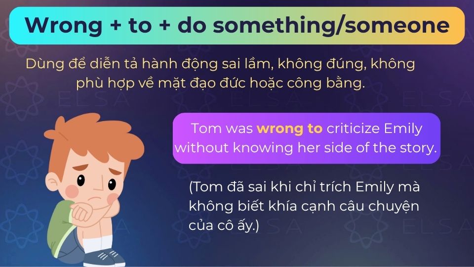 Câu ví dụ wrong to