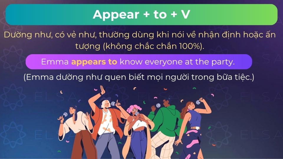 Câu ví dụ appear to V
