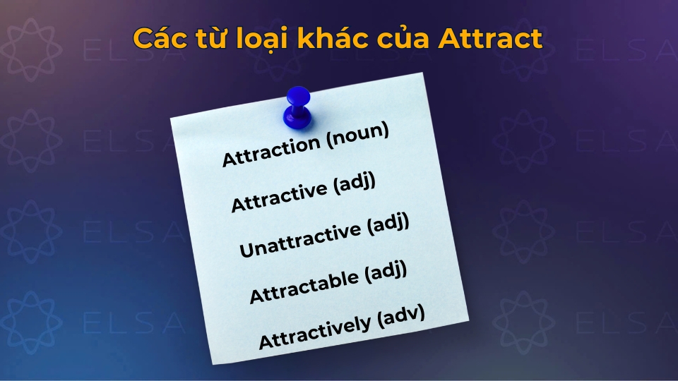 Các từ loại khác của attract Các từ loại khác của attract