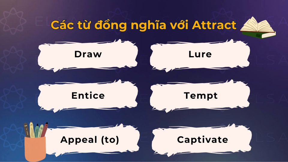 Một số từ vựng đồng nghĩa với attract Một số từ vựng đồng nghĩa với attract