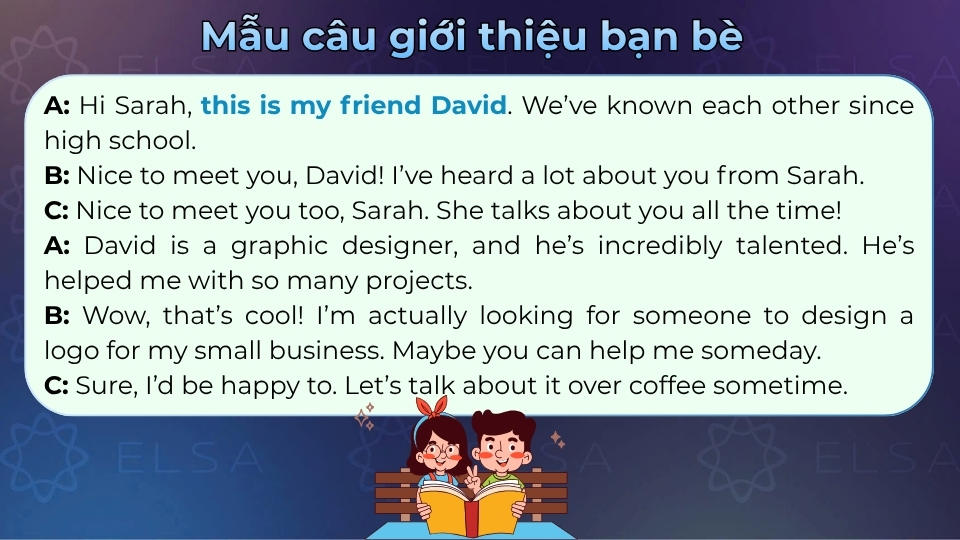 Đoạn hội thoại mẫu khi giới thiệu bạn bè