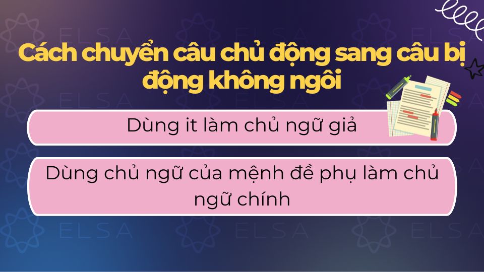 Cách chuyển câu chủ động sang câu bị động không ngôi