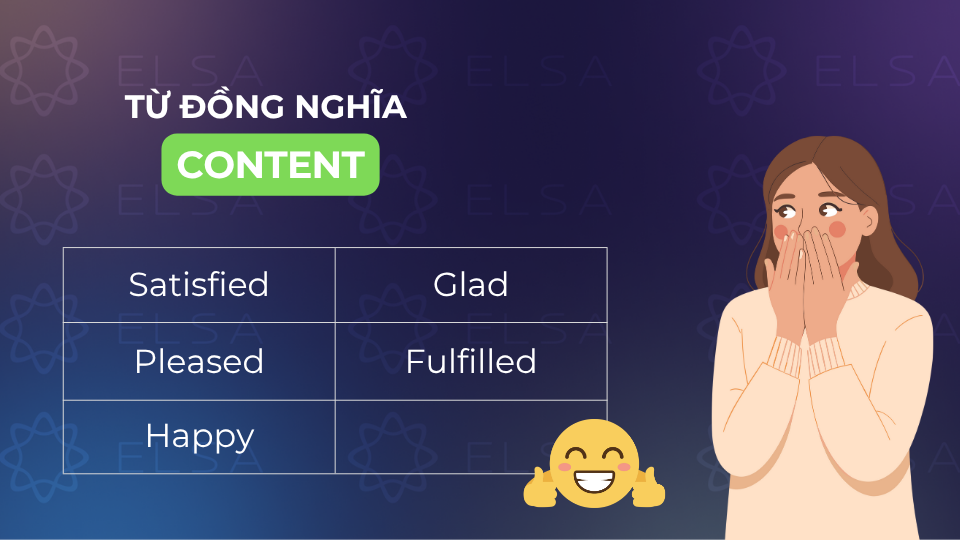 Các từ đồng nghĩa với content Các từ đồng nghĩa với content