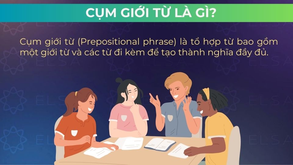 Cụm giới từ tiếng Anh là Prepositional phrase