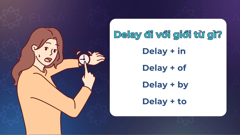 Delay thường đi với giới từ in, of, by và to Delay thường đi với giới từ in, of, by và to