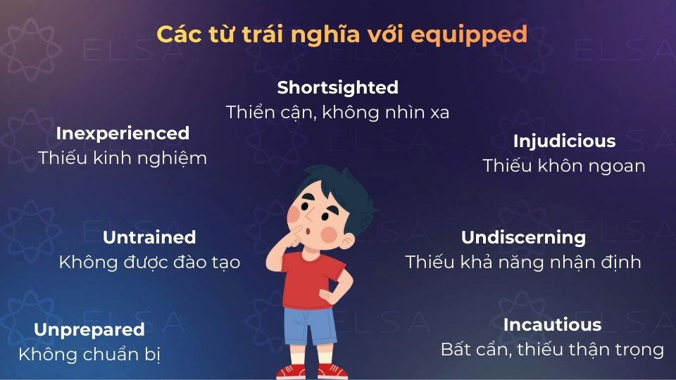 Một số từ vựng trái nghĩa với equipped Một số từ vựng trái nghĩa với equipped