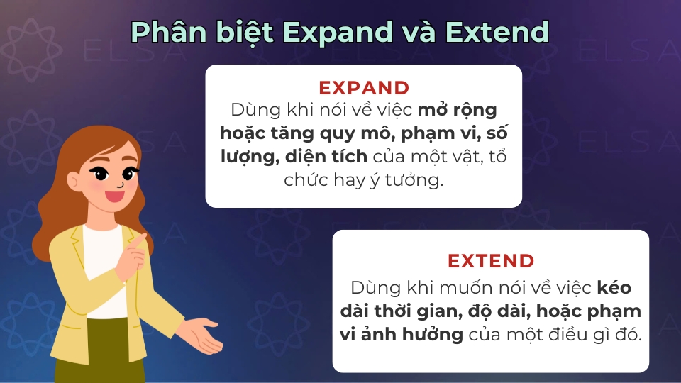 Phân biệt cách dùng giữa expand và extend Phân biệt cách dùng giữa expand và extend