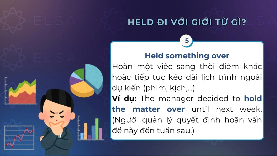 Cấu trúc và ý nghĩa khi held đi cùng over Cấu trúc và ý nghĩa khi held đi cùng over