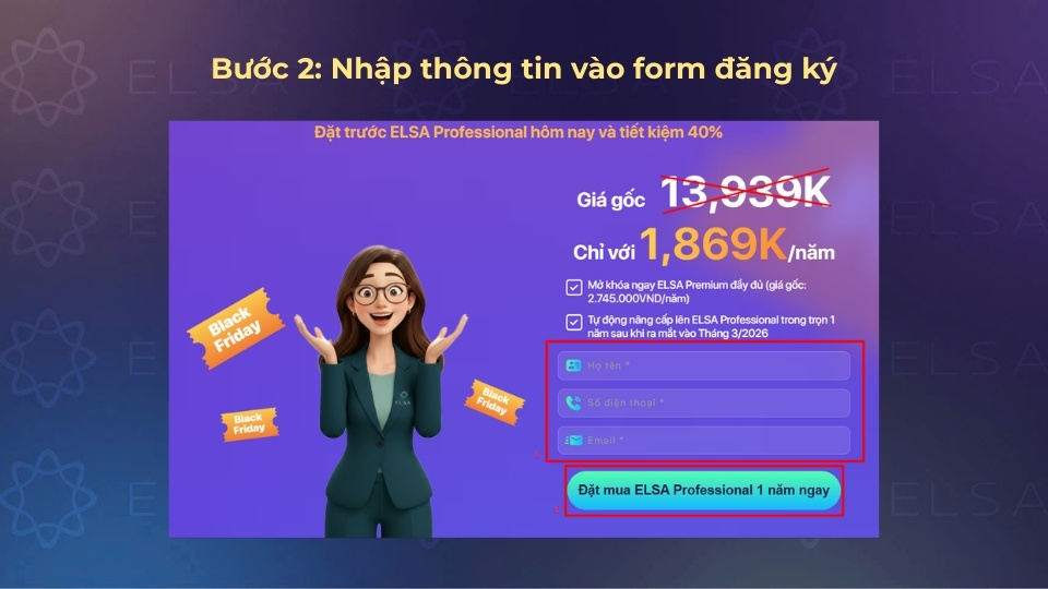 Nhập đầy đủ thông tin cá nhân và nhấn Đặt mua