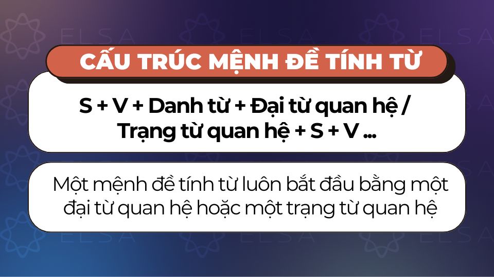 Cấu trúc mệnh đề tính từ
