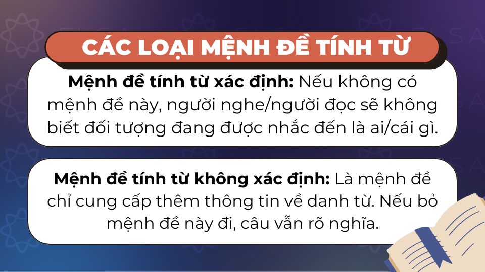 Các loại mệnh đề tính từ trong tiếng Anh