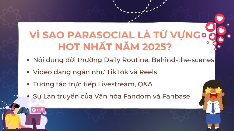 Lý do parasocial là từ vựng HOT nhất năm 2025