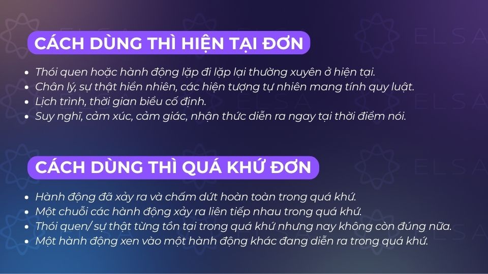 Một số cách dùng thì hiện tại đơn và quá khứ đơn Một số cách dùng thì hiện tại đơn và quá khứ đơn