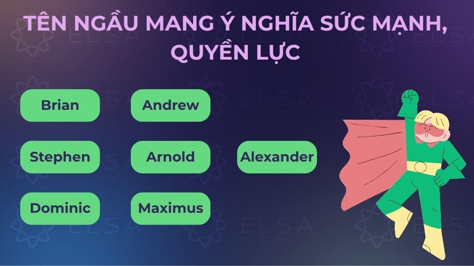 Một số tên tiếng Anh nam đại diện cho sức mạnh, quyền lực
