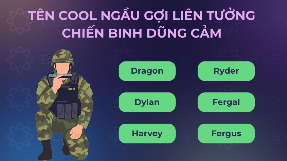 Một số tên tiếng Anh nam cool ngầu gợi liên tưởng chiến binh dũng cảm 