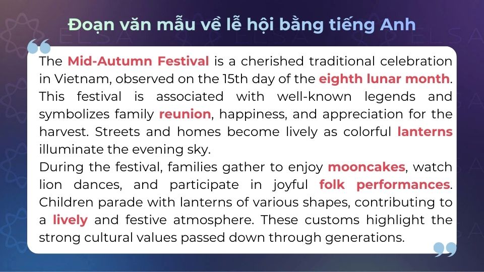 Mẫu đoạn văn tiếng Anh về Tết trung thu