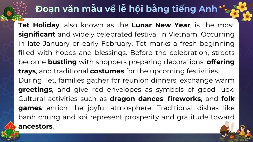 Mẫu đoạn văn tiếng Anh về ngày Tết Việt Nam