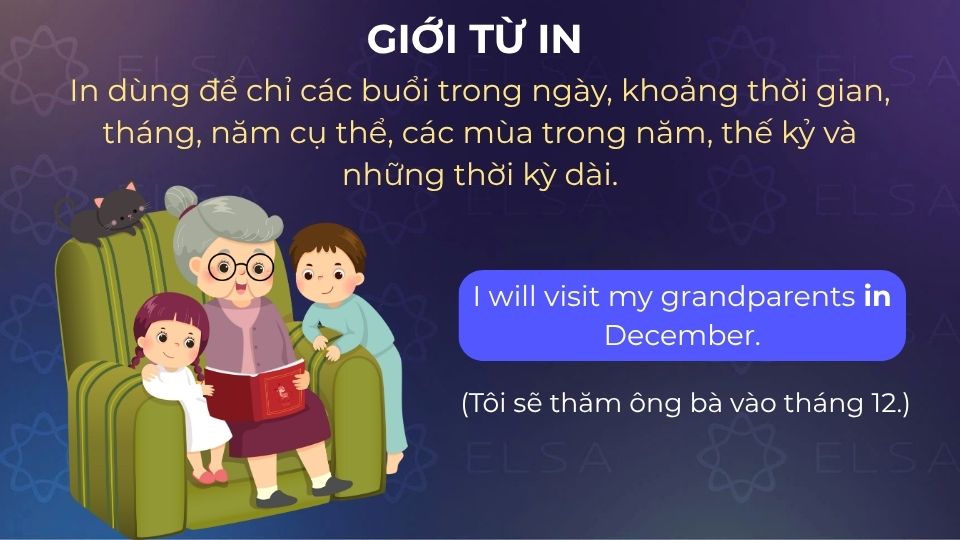 Câu ví dụ giới từ chỉ thời gian in