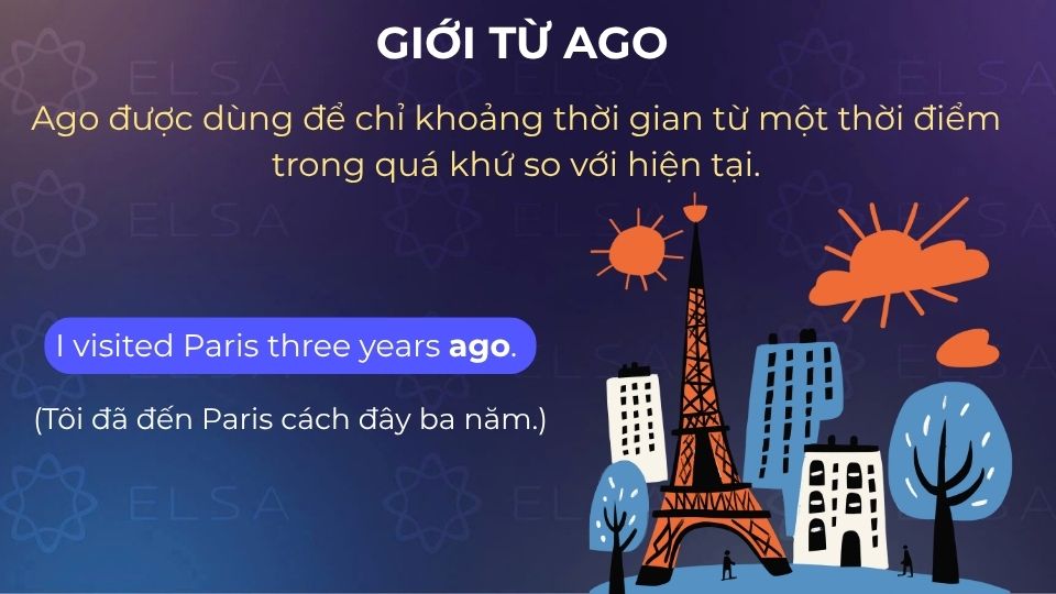 Câu ví dụ giới từ chỉ thời gian ago
