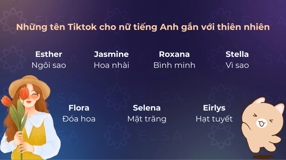 Tên Tiktok cho nữ tiếng Anh gắn với thiên nhiên