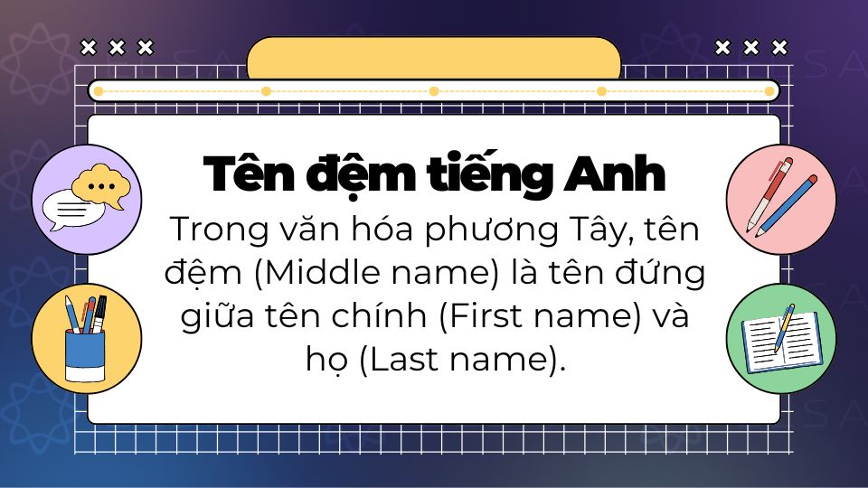 Định nghĩa tên đệm tiếng Anh là gì