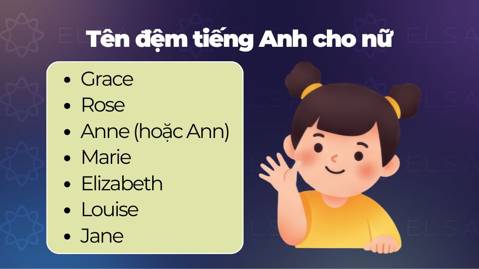 Tên đệm tiếng Anh cho nữ