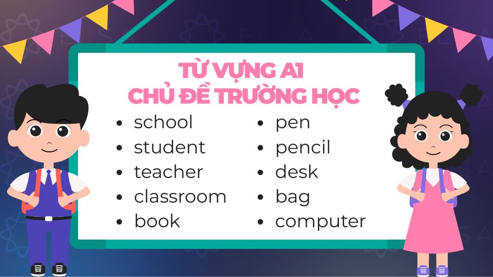 Từ vựng A1 chủ đề trường học