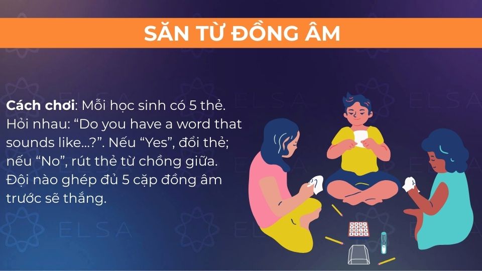 Cách chơi trò săn từ đồng âm