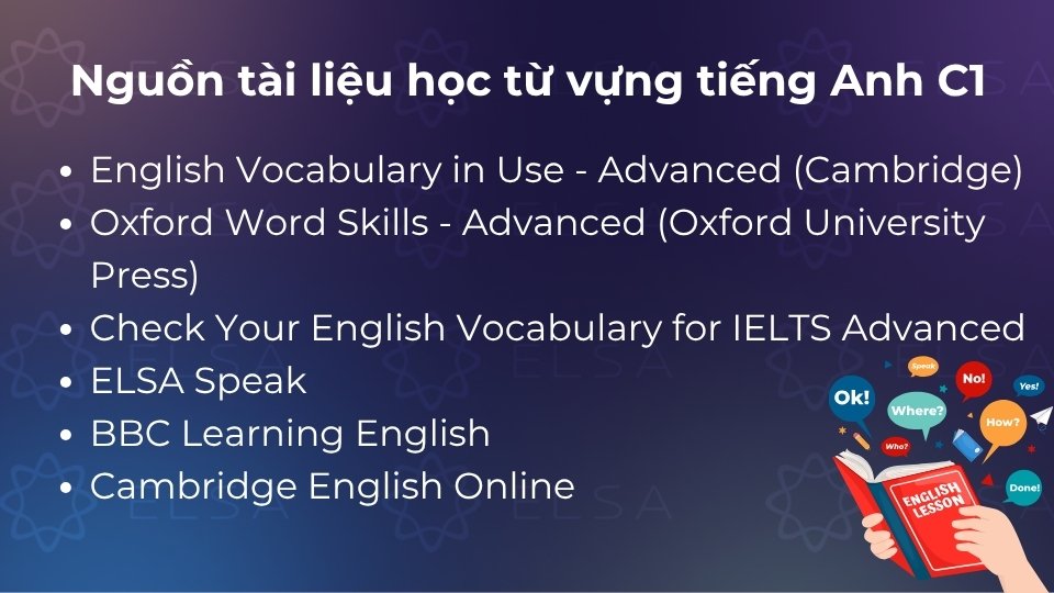 Nguồn tài liệu học từ vựng tiếng Anh C1