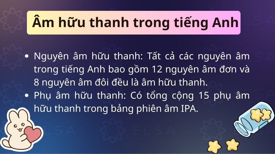 Âm hữu thanh là những âm làm rung dây thanh quản khi luồng hơi đi qua