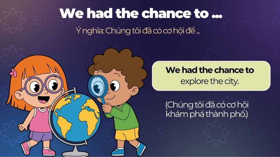 Câu ví dụ We had the chance to ... Câu ví dụ We had the chance to ...