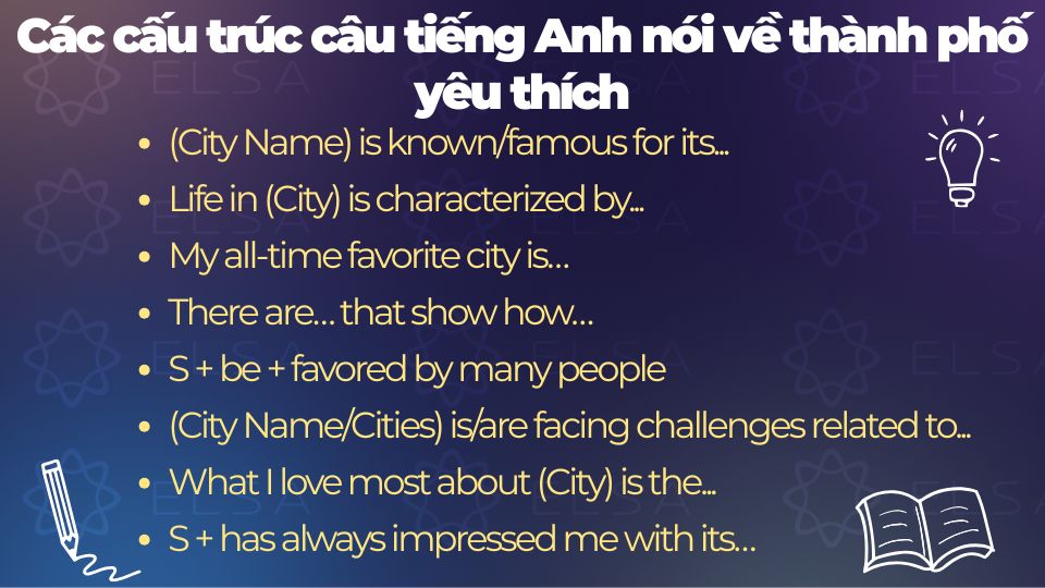 Những cấu trúc câu tiếng Anh nói về thành phố yêu thích