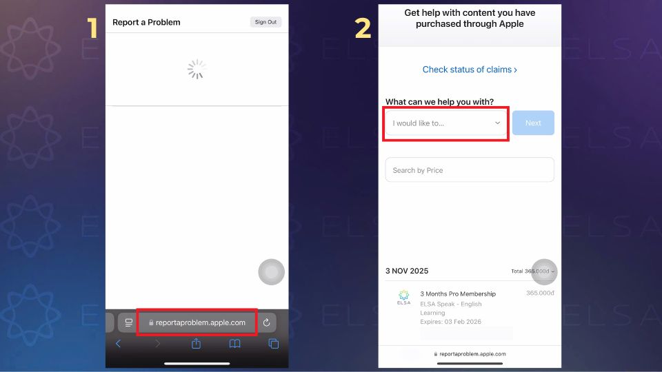 Hướng dẫn yêu cầu hoàn tiền từ Apple bước 1, 2 Hướng dẫn yêu cầu hoàn tiền từ Apple bước 1, 2