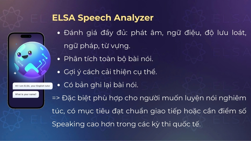 Các tính năng nổi bật của ELSA Speech Analyzer