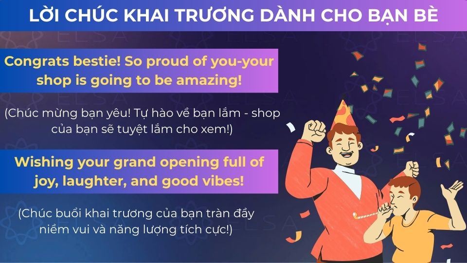 Một số lời chúc khai trương dành cho bạn bè
