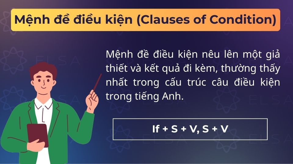 Mệnh đề điều kiện là mệnh đề phụ diễn tả điều kiện để một sự việc khác xảy ra