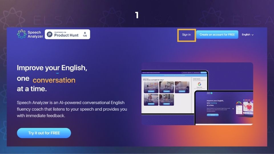 Hướng dẫn đăng ký dùng thử ELSA Speech Analyzer - bước 1
