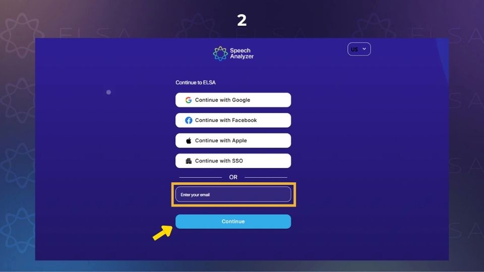 Cách đăng nhập vào ELSA Speech Analyzer - bước 2