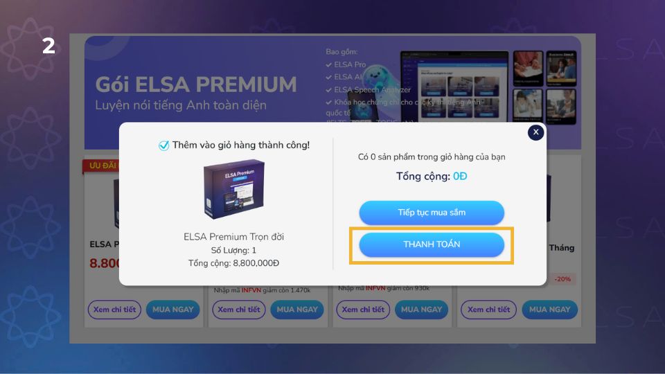 Cách mua ELSA Speech Analyzer - bước 2