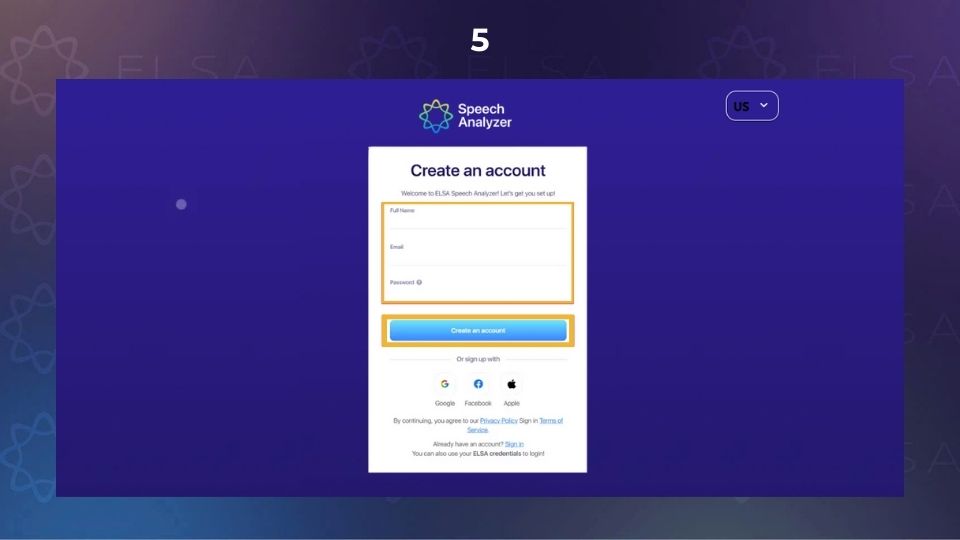 Hướng dẫn đăng ký dùng thử ELSA Speech Analyzer - bước 5