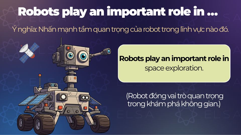 Câu ví dụ cấu trúc Robots play an important role in … Câu ví dụ cấu trúc Robots play an important role in …