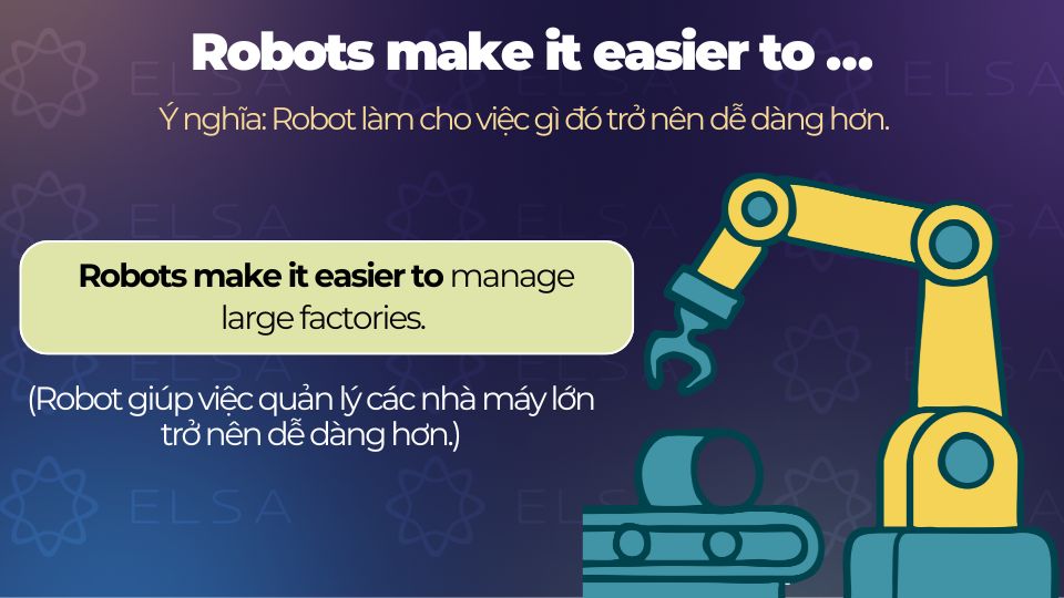 Câu ví dụ cấu trúc Robots make it easier to … Câu ví dụ cấu trúc Robots make it easier to …