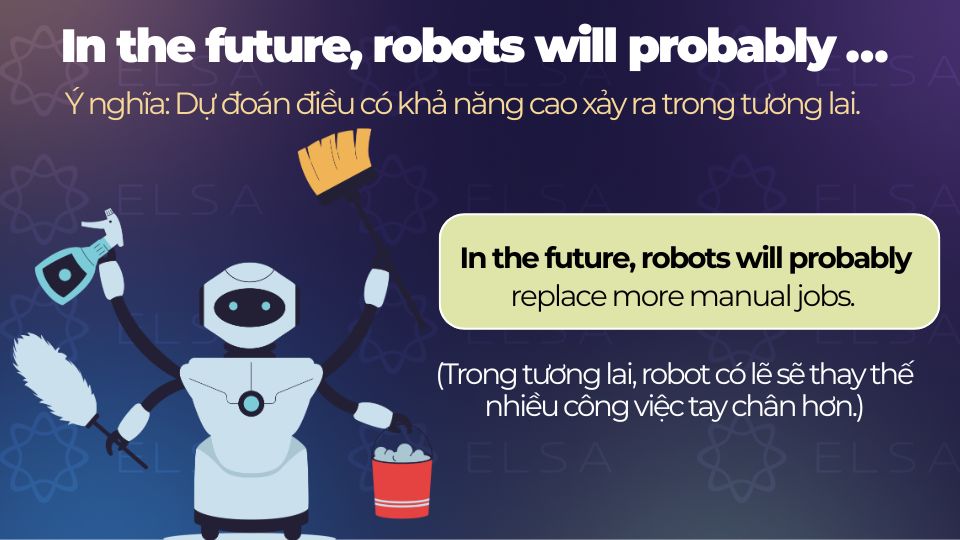 Câu ví dụ cấu trúc In the future, robots will probably … Câu ví dụ cấu trúc In the future, robots will probably …