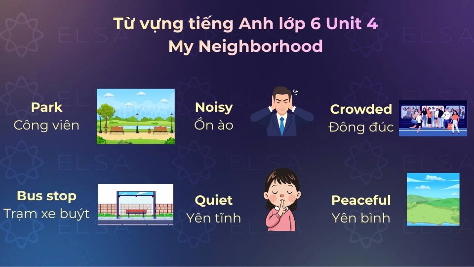 Một số từ vựng tiếng Anh lớp 6 Unit 4