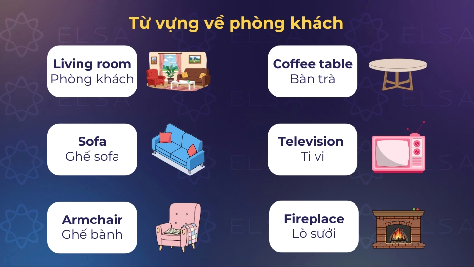 Một số từ vựng về phòng khách