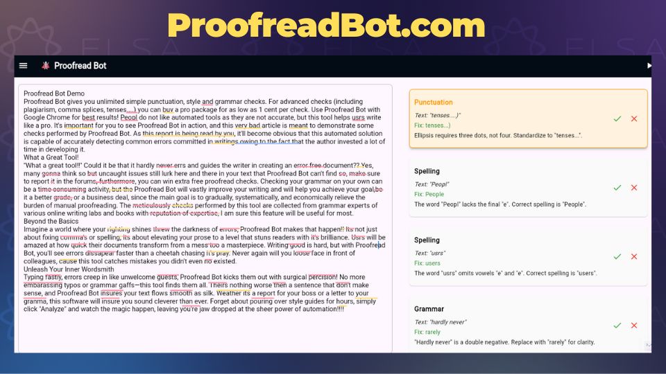 Web sắp xếp từ tiếng Anh thành câu hoàn chỉnh ProofreadBot.com